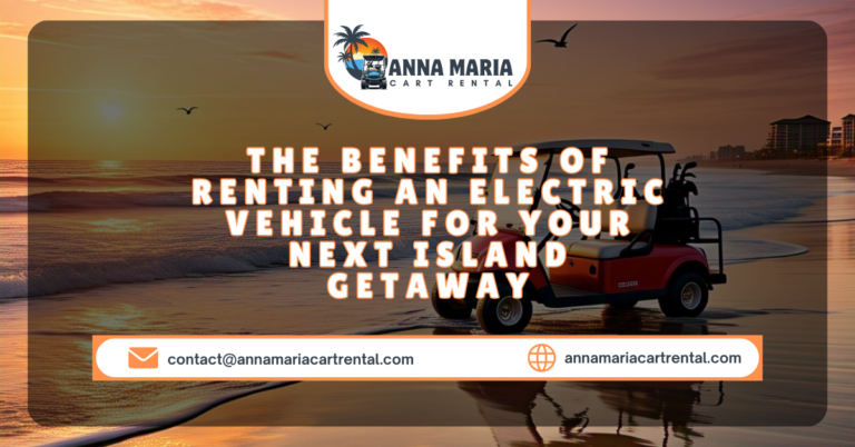 Island getaway EV rentals: electric vehicle driving scenic coastal road.